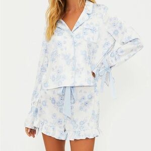 Beach Riot Light Blue Floral Pajama Set